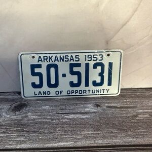 Vintage 1953 Wheaties Cereal Arkansas Metal Bicycle License Plate 5”